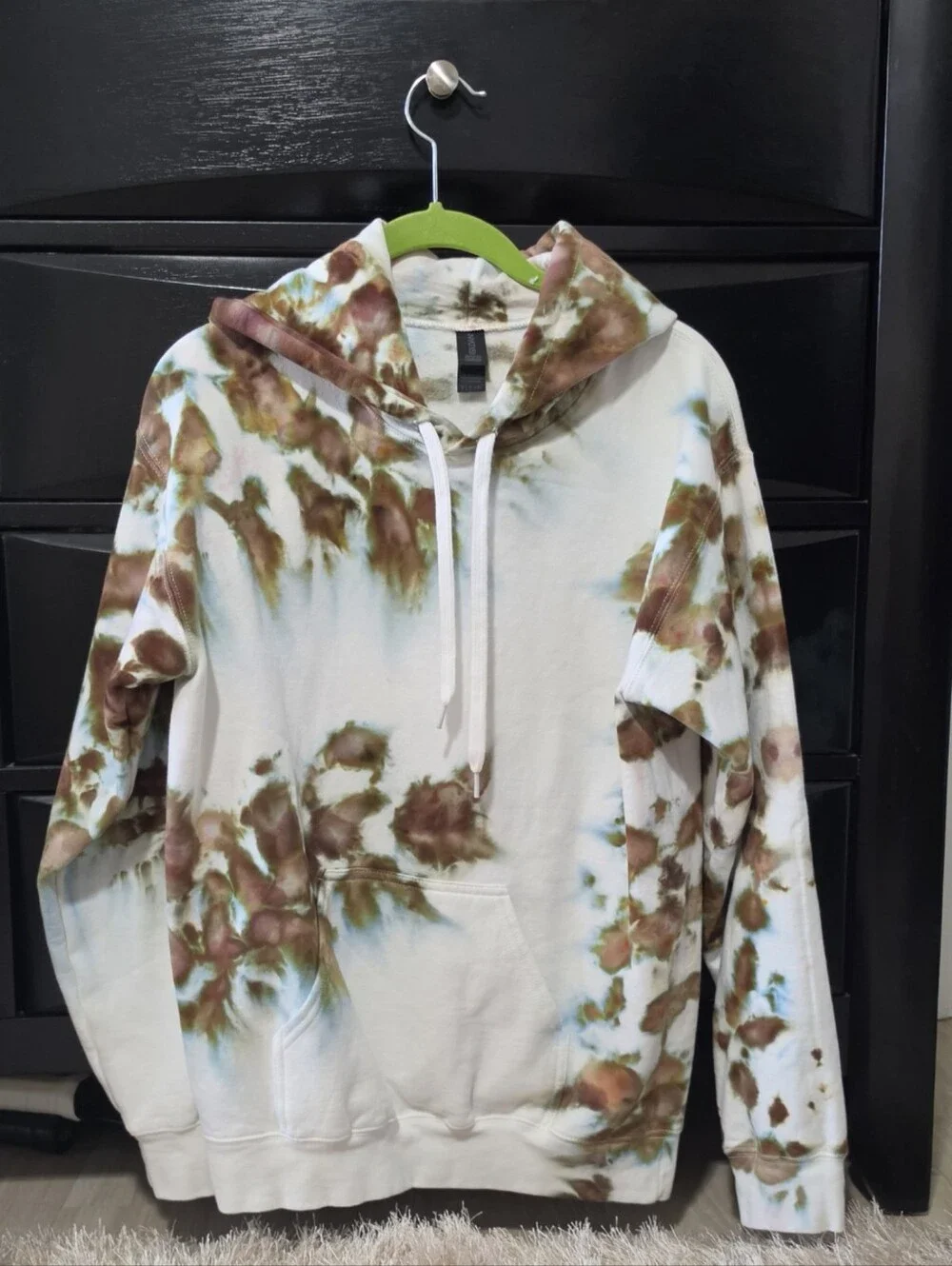 Tie-Dye Hooded Sweatshirt - White and Brown NWOT Small